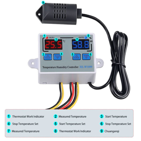 Termostato XK-W1099 Humedad Temperatura - Imagen 4