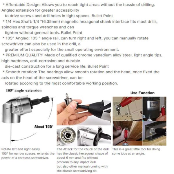 Adaptador taladro para atornillar en ángulo de 105° - Imagen 2