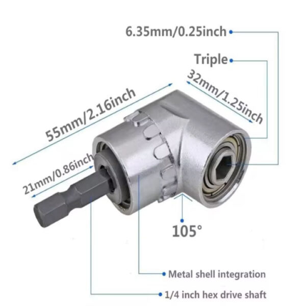 Adaptador taladro para atornillar en ángulo de 105° - Imagen 4