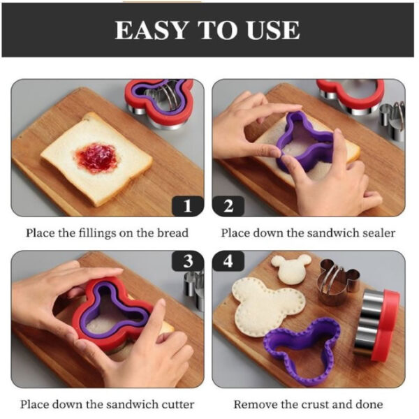 Juego de cortadores de galletas sándwich de 6 piezas - Imagen 5