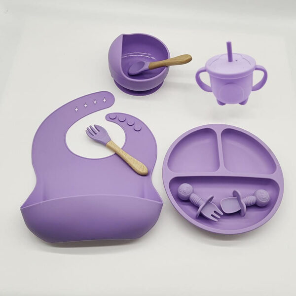 Juego de alimentacion de bebe de silicona 10 piezas sin BPA - Imagen 3