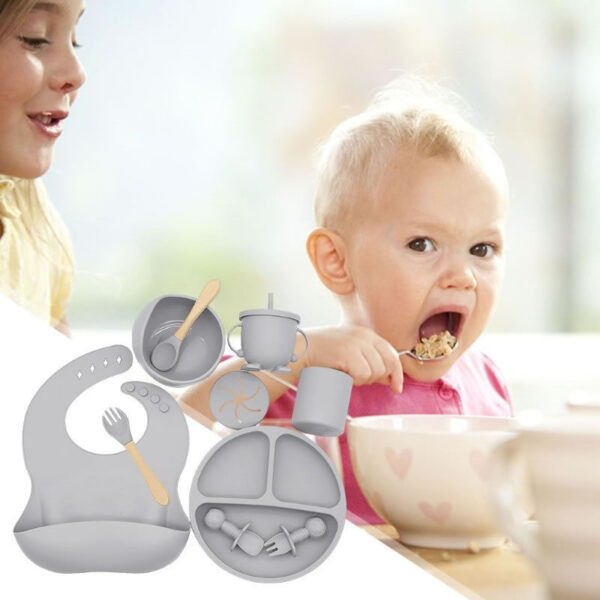 Juego de alimentacion de bebe de silicona 10 piezas sin BPA - Imagen 5