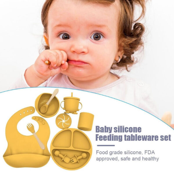 Juego de alimentacion de bebe de silicona 10 piezas sin BPA - Imagen 9
