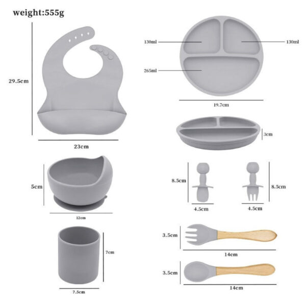 Juego de alimentacion de bebe de silicona 10 piezas sin BPA - Imagen 10