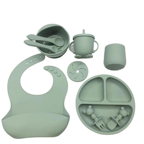 Juego de alimentacion de bebe de silicona 10 piezas sin BPA - Imagen 12