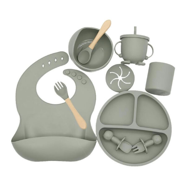 Juego de alimentacion de bebe de silicona 10 piezas sin BPA - Imagen 21