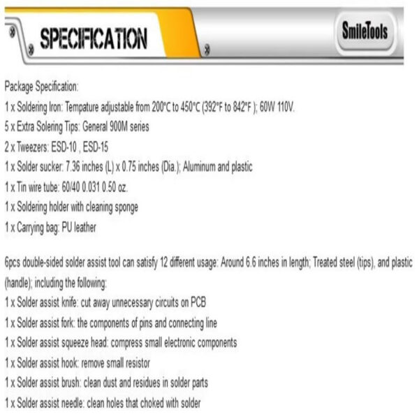 Kit soldador profesional 60W 18 piezas temperatura regulable - Imagen 2