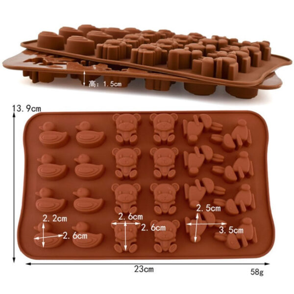 Molde Animales Large Silicona Chocolate