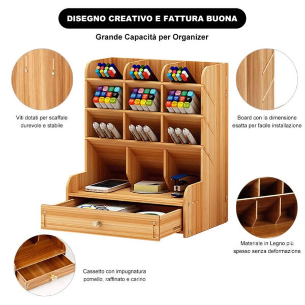 Organizador De Madera Escritorio - Imagen 3