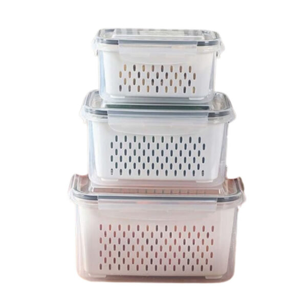 Set de 3 Contenedores de Alimentos Nevera Refrigerador con Tapa