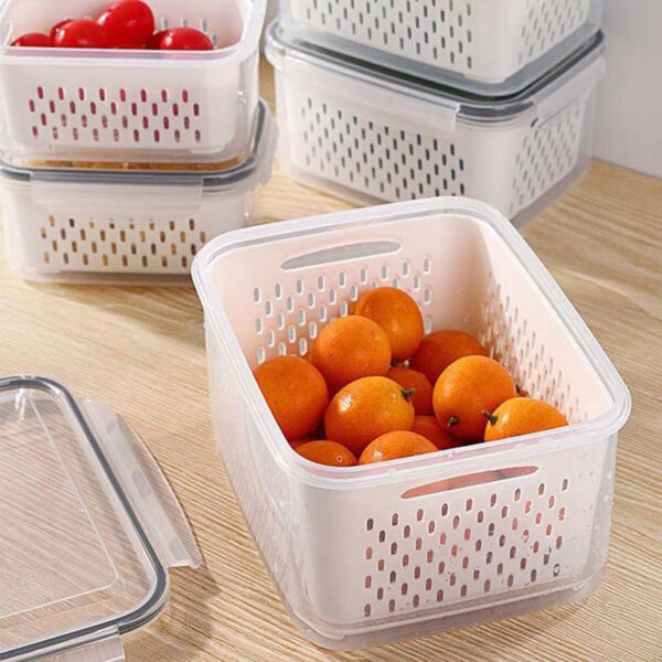 Set de 3 Contenedores de Alimentos Nevera Refrigerador con Tapa - Imagen 6