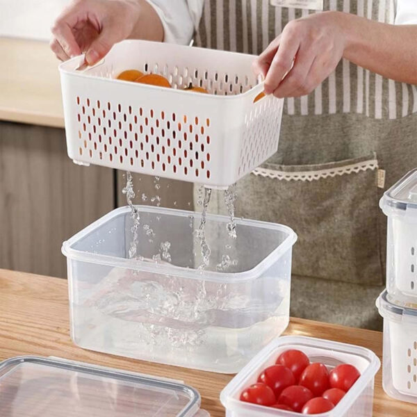 Set de 3 Contenedores de Alimentos Nevera Refrigerador con Tapa - Imagen 8
