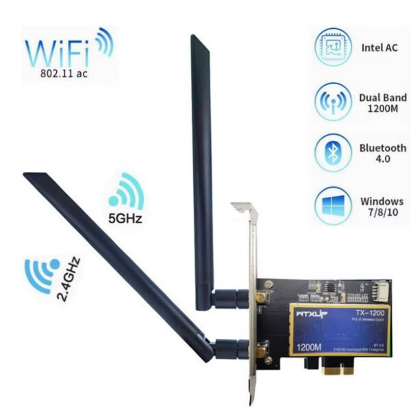 Tarjeta Pci-e Bluetooth 4.0 Wifi 1200Mbps Doble Banda - Imagen 5