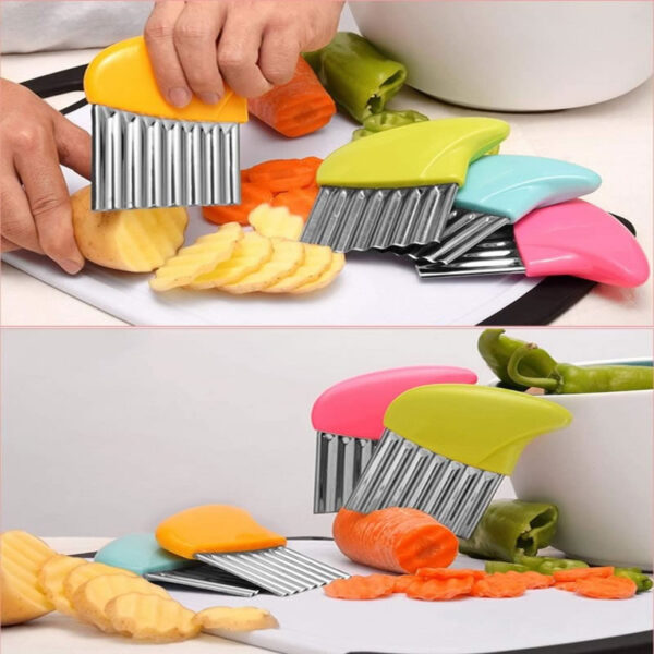 Cortador Rizado Ondulado Papa Verduras Fruta - Imagen 9