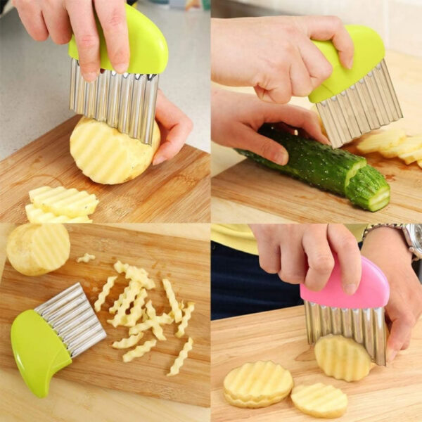 Cortador Rizado Ondulado Papa Verduras Fruta - Imagen 10