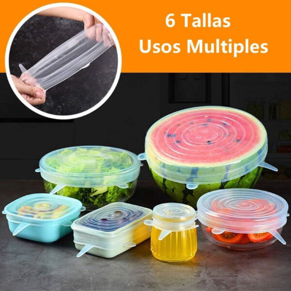 Tapas Silicona Recipientes Ollas - Imagen 5