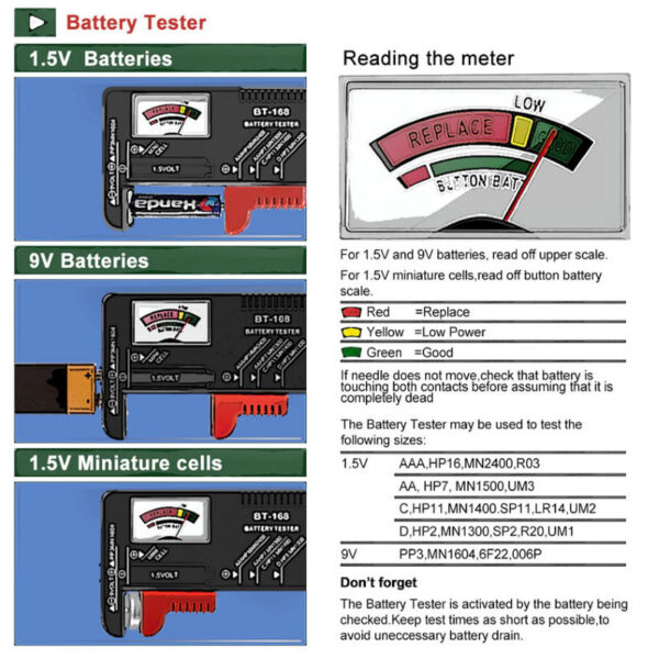 Probador de Pilas Tester Baterias Todo Tipo - Imagen 2