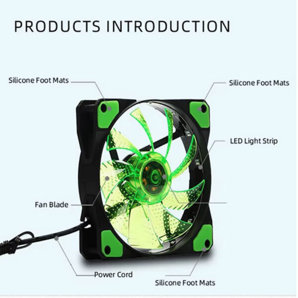 Ventilador Fan Cooler 12cm 120mm Azul Rojo Rgb Multicolor Gamer Pro - Imagen 8