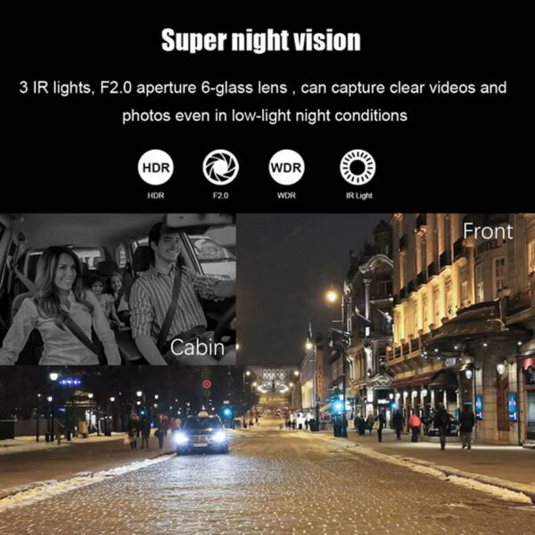 Dash Cam Camara Carro Externa Interna Grabacion 1080p - Imagen 4