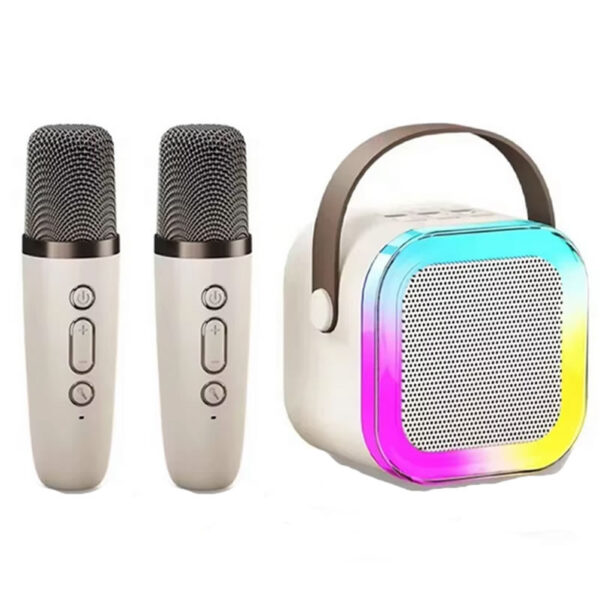 Karaoke Portatil Bluetooth Maquina 2 Microfonos Luces