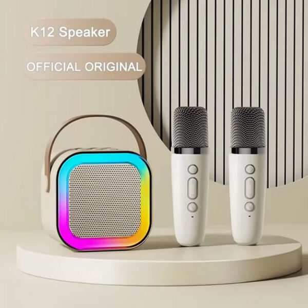 Karaoke Portatil Bluetooth Maquina 2 Microfonos Luces - Imagen 5