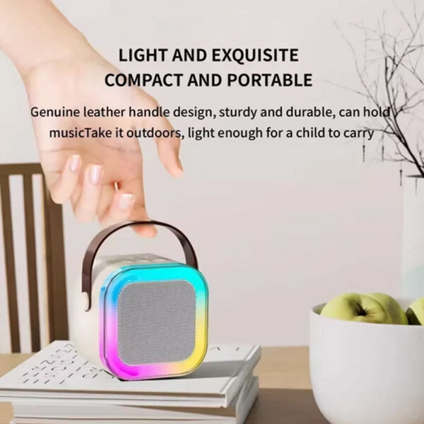 Karaoke Portatil Bluetooth Maquina 2 Microfonos Luces - Imagen 3