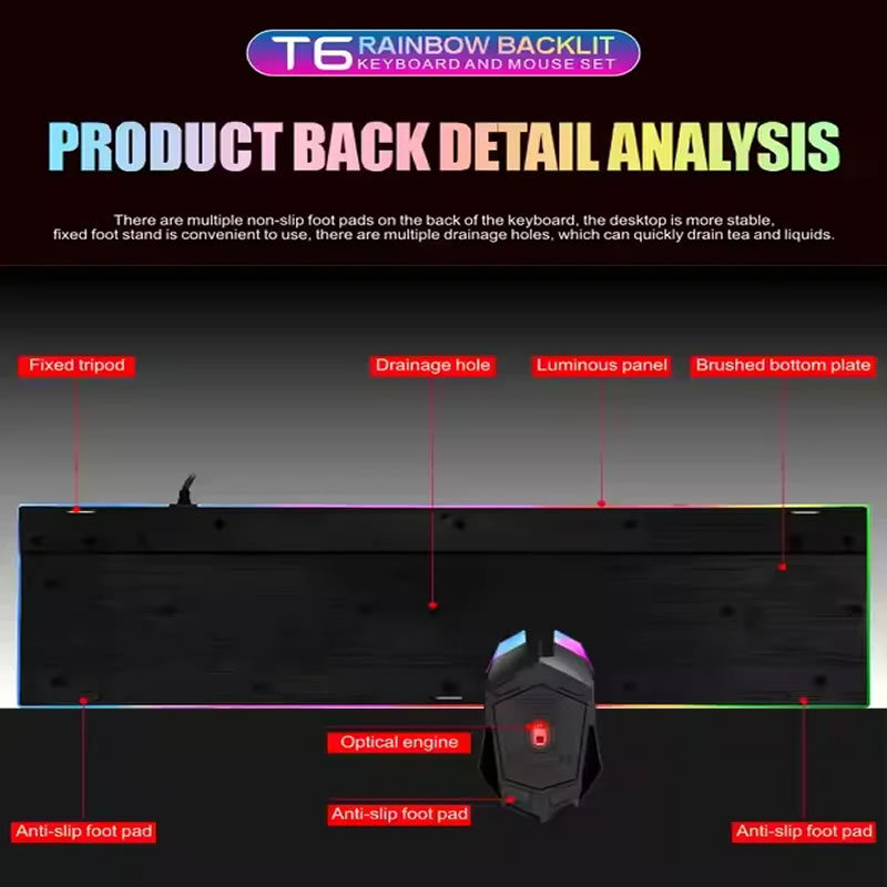 Mouse Teclado Combo RGB - Imagen 2