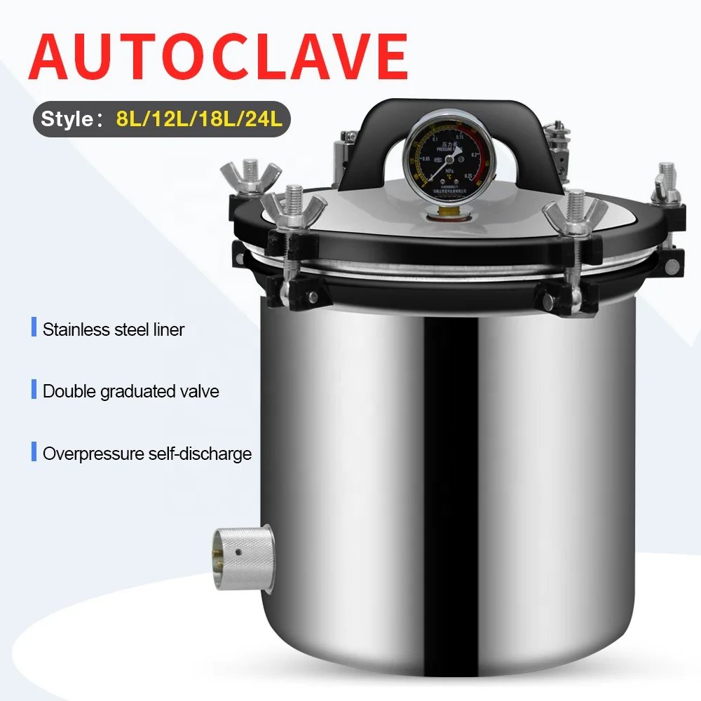 Autoclave Esterilizar Esterilizador Vapor 24 Litros Acero - Imagen 3